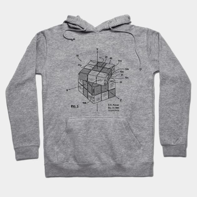 Rubiks Problem Solving Cube Patent Print Hoodie by MadebyDesign